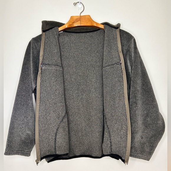 Handcrafted Fleece Full Zip Jacket - Gray - Beautiful - Warm - Aztec - XL Size - Picture 2 of 10